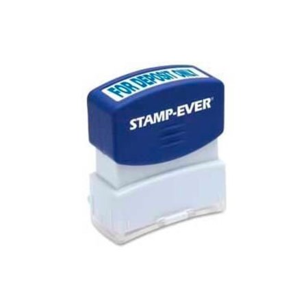 U.S. STAMP & SIGN Stamp-Ever¬Æ Pre-Inked Stamp, FOR DEPOSIT ONLY, 9/16" x 1-11/16", Blue 5955